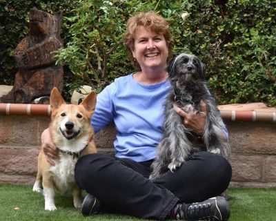 Betsy Carey with her two dogs